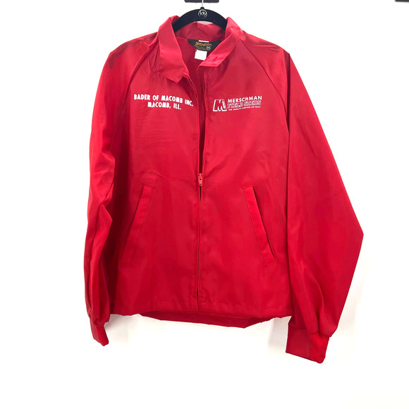 Swingster Merchman Field Seeds Lightweight Red Jacket Zippered Vintage Medium - Picture 1 of 7